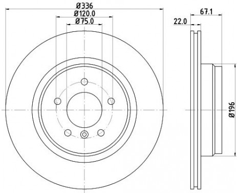 Brake disc 8DD 355 128-441 Hella