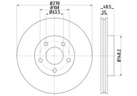 Brake disc 8DD 355 128-461 Hella