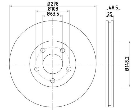 Brake disc 8DD 355 128-461 Hella, Image 4