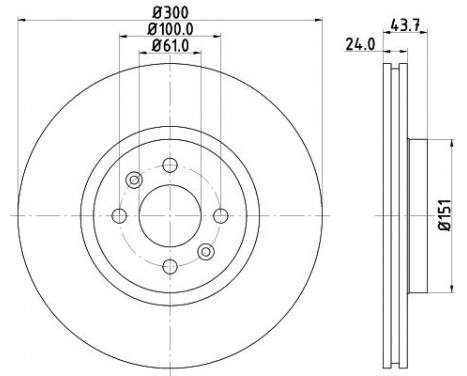 Brake disc 8DD 355 128-551 Hella