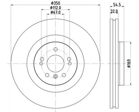 Brake disc 8DD 355 128-591 Hella