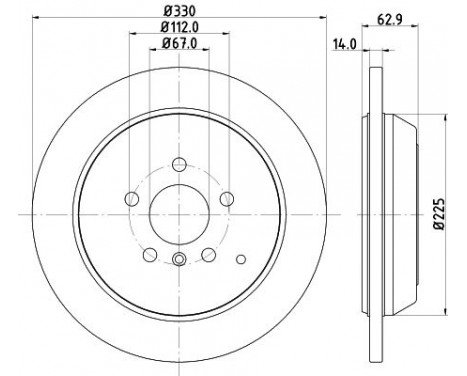 Brake disc 8DD 355 128-601 Hella