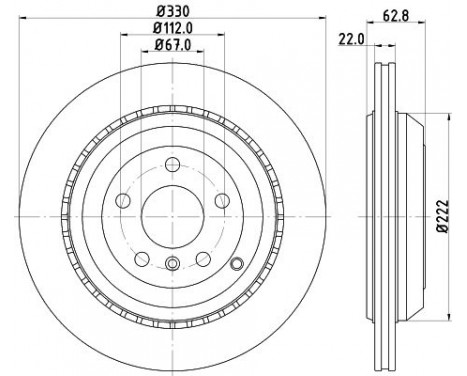 Brake disc 8DD 355 128-611 Hella Brake disc 8DD 355 128-611 Hella