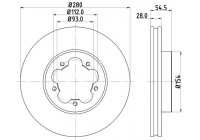 Brake disc 8DD 355 128-621 Hella