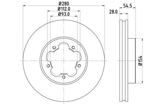 Brake disc 8DD 355 128-621 Hella