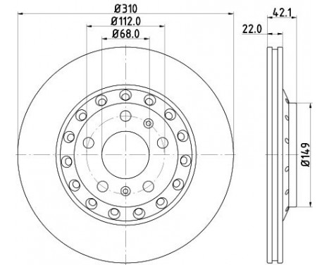 Brake disc 8DD 355 128-651 Hella