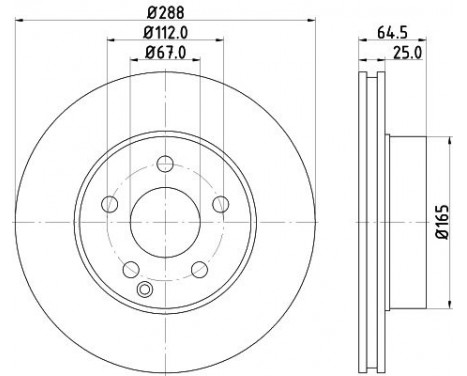 Brake disc 8DD 355 128-701 Hella