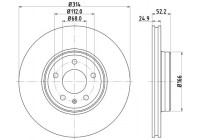 Brake disc 8DD 355 128-711 Hella