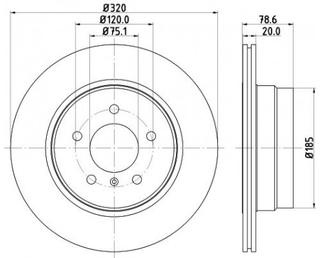 Brake disc 8DD 355 128-761 Hella