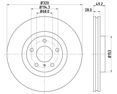Brake disc 8DD 355 128-771 Hella, Image 4