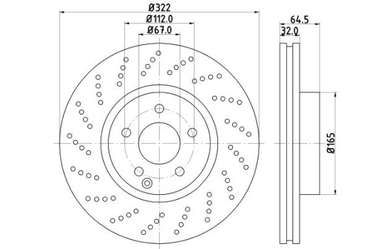 Brake disc 8DD 355 128-791 Hella
