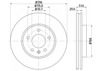 Brake disc 8DD 355 128-811 Hella