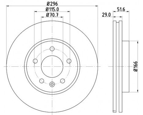 Brake disc 8DD 355 128-811 Hella