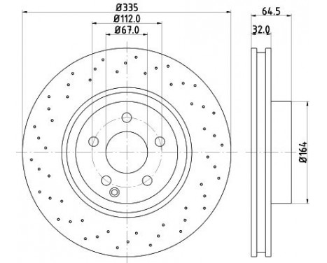 Brake disc 8DD 355 128-871 Hella