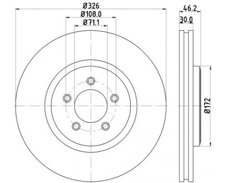 Brake disc 8DD 355 128-881 Hella