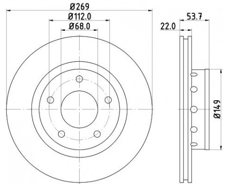 Brake disc 8DD 355 128-951 Hella