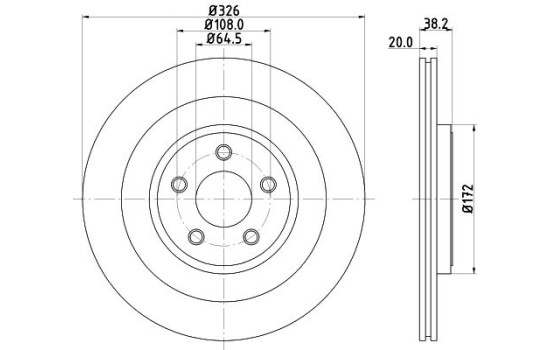 Brake disc 8DD 355 128-971 Hella