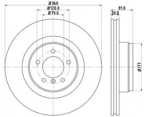 Brake disc 8DD 355 128-981 Hella