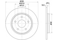Brake disc 8DD 355 129-001 Hella
