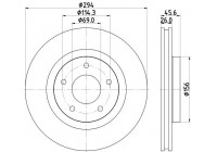 Brake disc 8DD 355 129-041 Hella