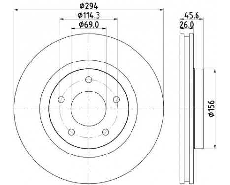 Brake disc 8DD 355 129-041 Hella