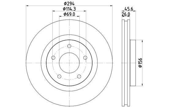 Brake disc 8DD 355 129-041 Hella