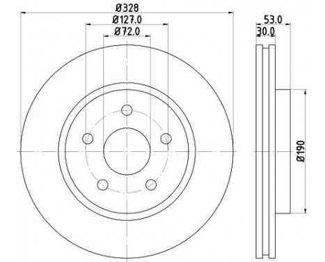 Brake disc 8DD 355 129-051 Hella