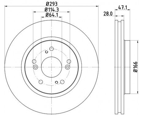 Brake disc 8DD 355 129-061 Hella