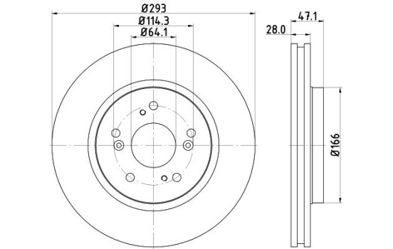 Brake disc 8DD 355 129-061 Hella