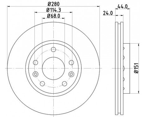Brake disc 8DD 355 129-121 Hella