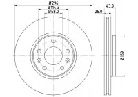 Brake disc 8DD 355 129-131 Hella