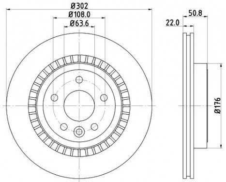 Brake disc 8DD 355 129-151 Hella