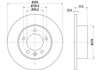 Brake disc 8DD 355 129-201 Hella