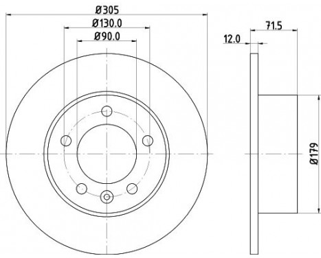 Brake disc 8DD 355 129-201 Hella