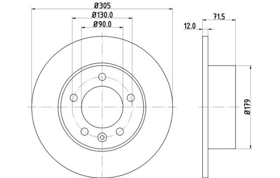 Brake disc 8DD 355 129-201 Hella