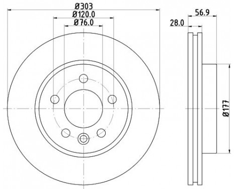 Brake disc 8DD 355 129-211 Hella