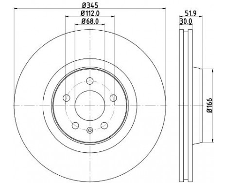 Brake disc 8DD 355 129-221 Hella