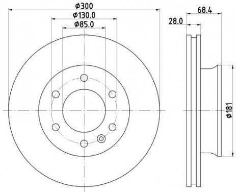 Brake disc 8DD 355 129-281 Hella