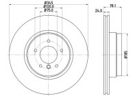 Brake disc 8DD 355 129-321 Hella