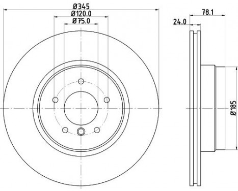 Brake disc 8DD 355 129-321 Hella