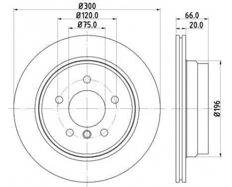 Brake disc 8DD 355 129-331 Hella