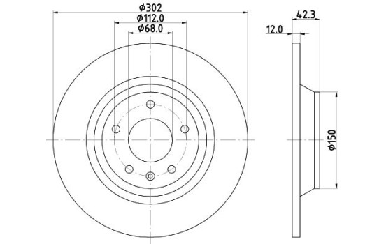 Brake disc 8DD 355 129-341 Hella