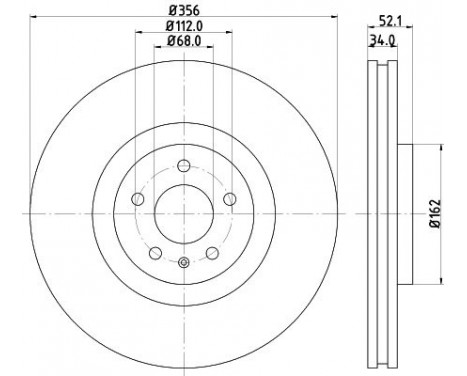 Brake disc 8DD 355 129-371 Hella