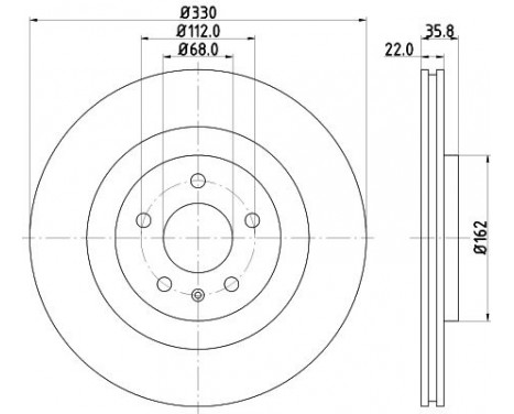 Brake disc 8DD 355 129-381 Hella