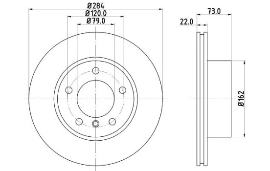 Brake disc 8DD 355 129-391 Hella