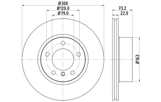 Brake disc 8DD 355 129-401 Hella