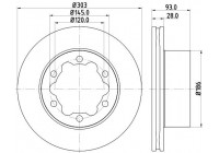 Brake disc 8DD 355 129-411 Hella