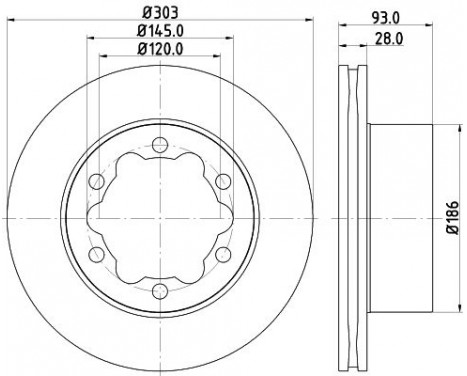 Brake disc 8DD 355 129-411 Hella