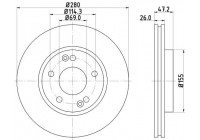 Brake disc 8DD 355 129-431 Hella