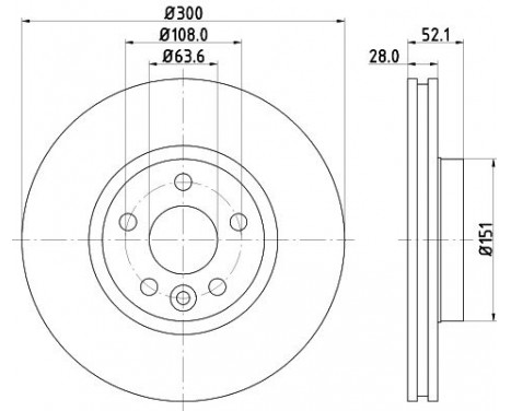 Brake disc 8DD 355 129-491 Hella